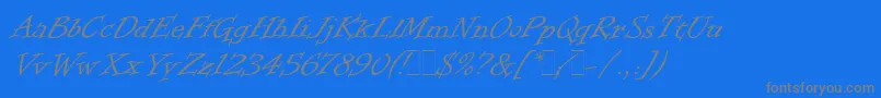 Weitere Informationen zur InformalRomanLetPlain.1.0-Schriftart InformalRomanLetPlain.1.0-Schriftart – Graue Schriften auf blauem Hintergrund