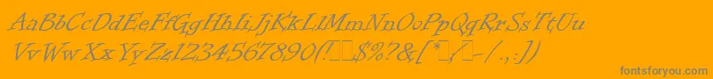 InformalRomanLetPlain.1.0-Schriftart – Graue Schriften auf orangefarbenem Hintergrund