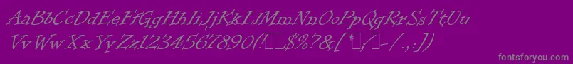 InformalRomanLetPlain.1.0-Schriftart – Graue Schriften auf violettem Hintergrund