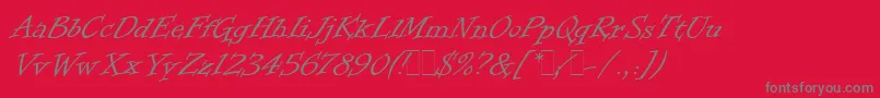 InformalRomanLetPlain.1.0 Font – Gray Fonts on Red Background