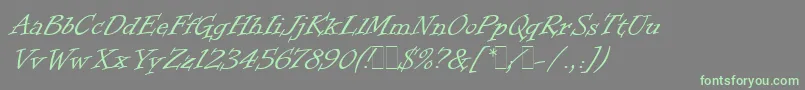 Saiba mais sobre a fonte InformalRomanLetPlain.1.0 Fonte InformalRomanLetPlain.1.0 – fontes verdes em um fundo cinza