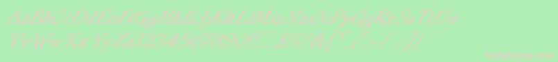 InformalRomanLetPlain.1.0 Font – Pink Fonts on Green Background