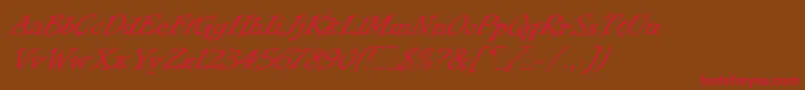 InformalRomanLetPlain.1.0 Font – Red Fonts on Brown Background