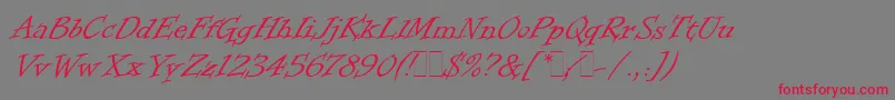 Lisätietoja InformalRomanLetPlain.1.0-fontista InformalRomanLetPlain.1.0-fontti – punaiset fontit harmaalla taustalla