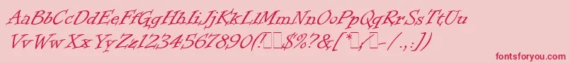 InformalRomanLetPlain.1.0 Font – Red Fonts on Pink Background