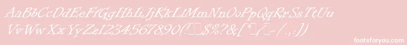 InformalRomanLetPlain.1.0 Font – White Fonts on Pink Background