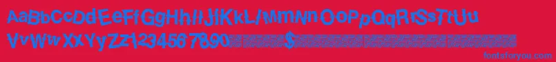 Countrydiamonds Font – Blue Fonts on Red Background