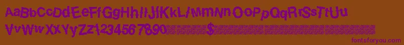 Countrydiamonds-Schriftart – Violette Schriften auf braunem Hintergrund