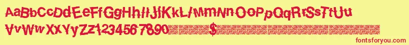 Countrydiamonds Font – Red Fonts on Yellow Background