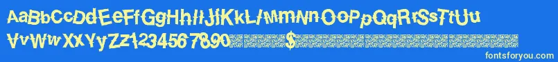 Countrydiamonds Font – Yellow Fonts on Blue Background