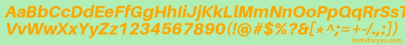 AileronHeavyitalic Font – Orange Fonts on Green Background