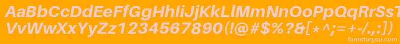 フォントAileronHeavyitalic – オレンジの背景にピンクのフォント