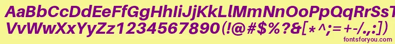 AileronHeavyitalic Font – Purple Fonts on Yellow Background