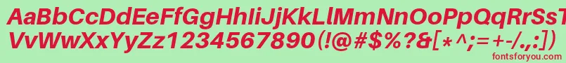 AileronHeavyitalic Font – Red Fonts on Green Background