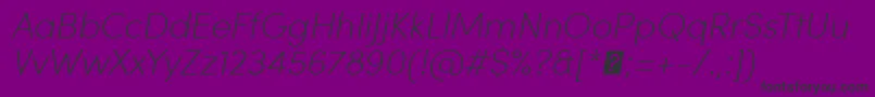 SofiaProExtralightItalic-Schriftart – Schwarze Schriften auf violettem Hintergrund