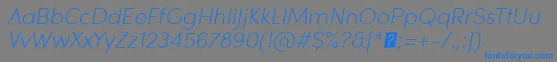SofiaProExtralightItalic Font – Blue Fonts on Gray Background