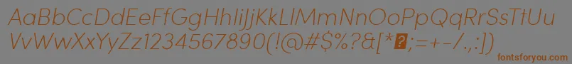 SofiaProExtralightItalic Font – Brown Fonts on Gray Background