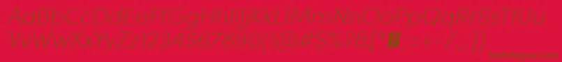 フォントSofiaProExtralightItalic – 赤い背景に茶色の文字