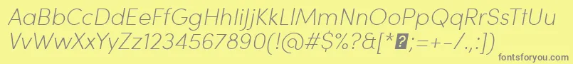 SofiaProExtralightItalic Font – Gray Fonts on Yellow Background