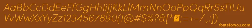 SofiaProExtralightItalic Font – Orange Fonts on Brown Background