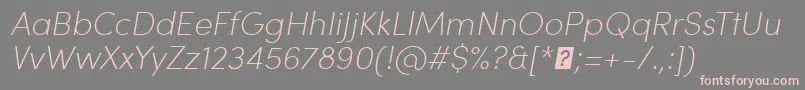 Шрифт SofiaProExtralightItalic – розовые шрифты на сером фоне