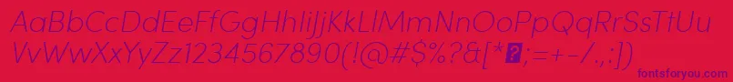 SofiaProExtralightItalic Font – Purple Fonts on Red Background
