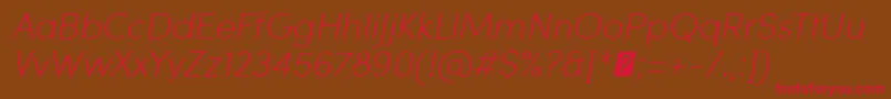 SofiaProExtralightItalic Font – Red Fonts on Brown Background