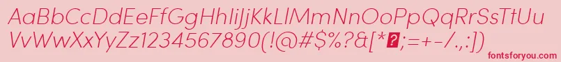 SofiaProExtralightItalic Font – Red Fonts on Pink Background