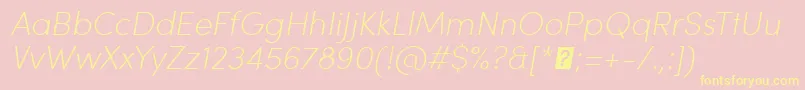 SofiaProExtralightItalic Font – Yellow Fonts on Pink Background