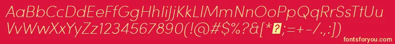 SofiaProExtralightItalic Font – Yellow Fonts on Red Background