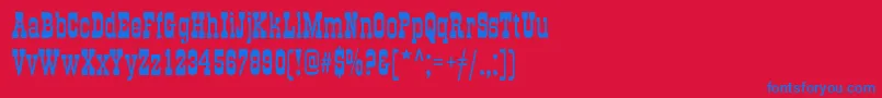 フォントGradc – 赤い背景に青い文字