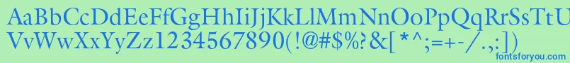 Aggalleonc Font – Blue Fonts on Green Background