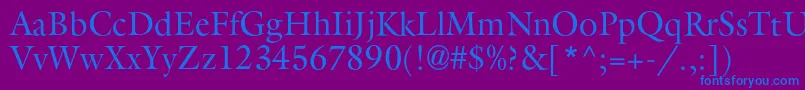 Aggalleonc Font – Blue Fonts on Purple Background