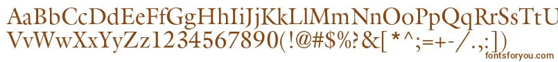 Aggalleonc-Schriftart – Braune Schriften auf weißem Hintergrund