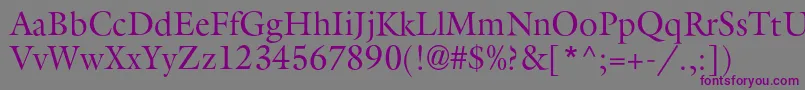 Aggalleonc-Schriftart – Violette Schriften auf grauem Hintergrund