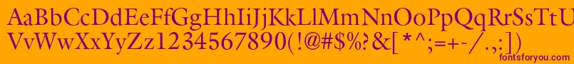 Aggalleonc Font – Purple Fonts on Orange Background