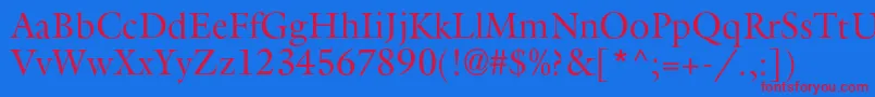 Aggalleonc-fontti – punaiset fontit sinisellä taustalla
