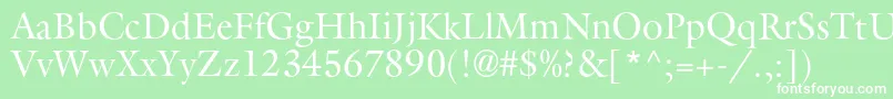 フォントAggalleonc – 緑の背景に白い文字