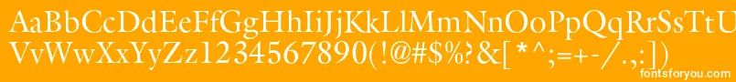 Aggalleonc-Schriftart – Weiße Schriften auf orangefarbenem Hintergrund