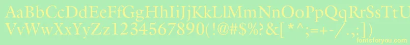 Aggalleonc Font – Yellow Fonts on Green Background