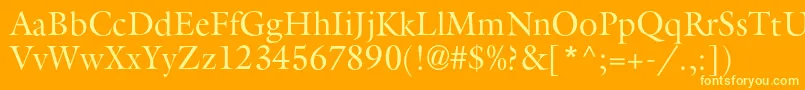 More about Aggalleonc Font Aggalleonc Font – Yellow Fonts on Orange Background