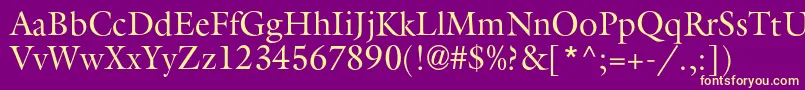 Aggalleonc Font – Yellow Fonts on Purple Background