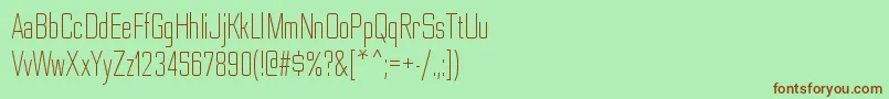 NesobritecdltRegular-fontti – ruskeat fontit vihreällä taustalla