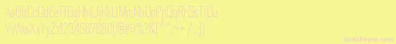 NesobritecdltRegular-fontti – vaaleanpunaiset fontit keltaisella taustalla