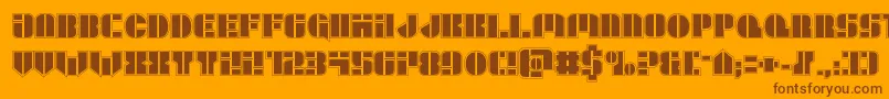 Шрифт Leaguewarsacad – коричневые шрифты на оранжевом фоне