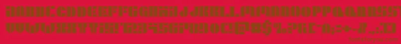 Leaguewarsacad Font – Brown Fonts on Red Background