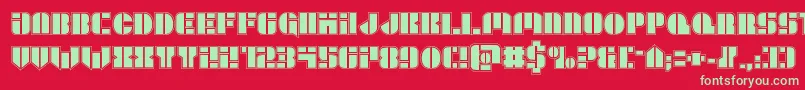 Leaguewarsacad Font – Green Fonts on Red Background