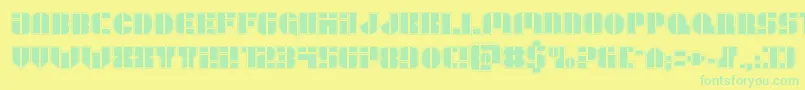 Leaguewarsacad Font – Green Fonts on Yellow Background