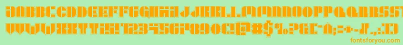 Leaguewarsacad Font – Orange Fonts on Green Background