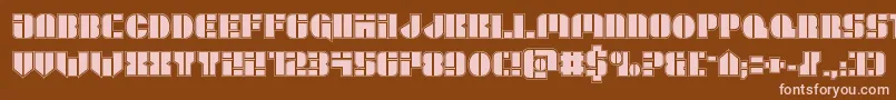 Leaguewarsacad Font – Pink Fonts on Brown Background